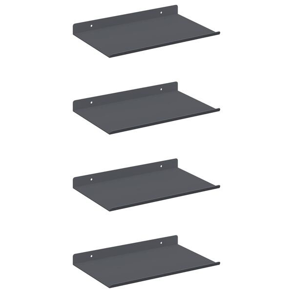 vidaXL &Eacute;tag&egrave;re flottante 4 pcs Anthracite 30 x 18 x 2,5 cm Acier