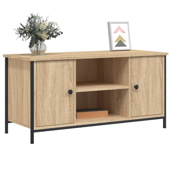 vidaXL Meuble TV Ch&ecirc;ne sonoma 100x40x50 cm Bois d'ing&eacute;nierie