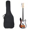 vidaXL Guitare basse &eacute;lectrique de d&eacute;butants sac brun et blanc 4/4 46