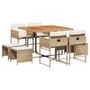 vidaXL Ensemble &agrave; manger de jardin et coussins 9 pcs beige Poly rotin
