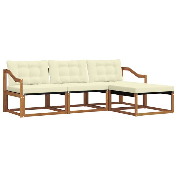 vidaXL Ensemble de canap&eacute;s d'ext&eacute;rieur 4 pcs Naturel et Cr&egrave;me