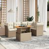 vidaXL Salon de jardin avec coussins 5 pcs beige r&eacute;sine tress&eacute;e