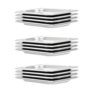 vidaXL R&eacute;cipients Gastronorm 12 pcs GN 1/4 20 mm Acier inoxydable