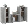 vidaXL Ensemble de meubles TV 3 pcs Gris b&eacute;ton Bois d'ing&eacute;nierie