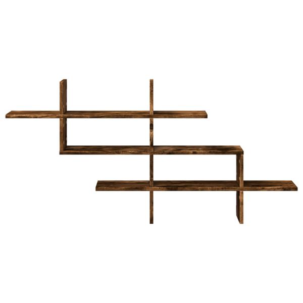 vidaXL Étagère murale chêne fumé 124,5x18x60,5 cm bois d'ingénierie