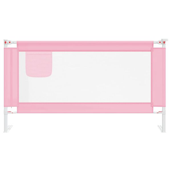 vidaXL Barrière de sécurité de lit d'enfant Rose 150x25 cm Tissu