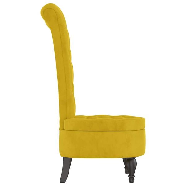 vidaXL Chaise &agrave; dossier haut jaune velours conception de bouton