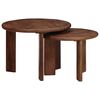 vidaXL Tables basses gigognes 2 pcs Marron fonc&eacute; Bois de mangue massif