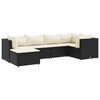 vidaXL Salon de jardin 6 pcs avec coussins Noir R&eacute;sine tress&eacute;e