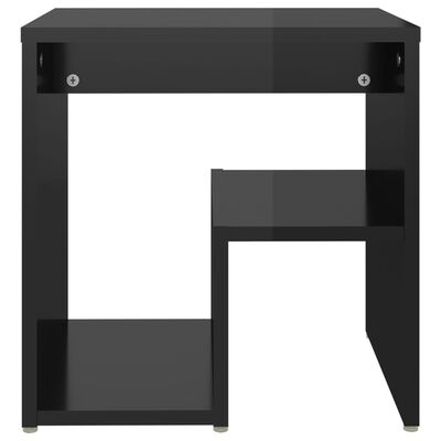 vidaXL Table de chevet Noir brillant 40x30x40 cm Aggloméré