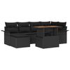 vidaXL Ensemble de canap&eacute; de jardin 7 pc Noir polyrotin