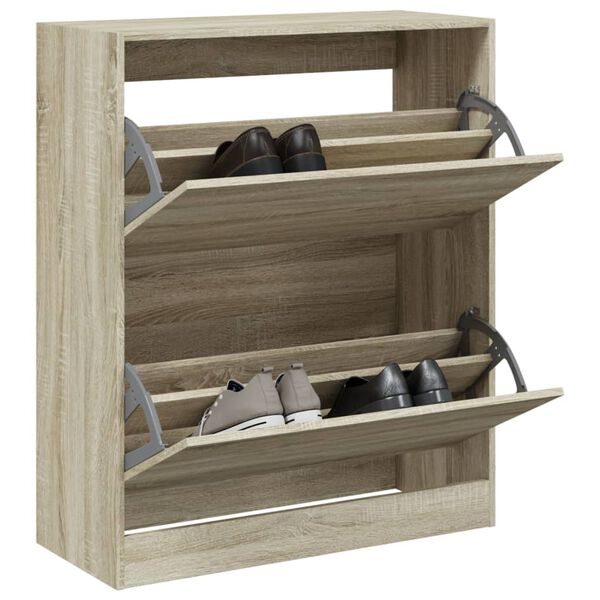 vidaXL Armoire &agrave; chaussures ch&ecirc;ne sonoma 80x34x96,5 cm bois ing&eacute;nierie