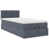 vidaXL Cadre de lit ottoman avec matelas gris fonc&eacute; 80x200 cm velours