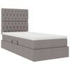 vidaXL Lit avec rangement et matelas Taupe 90 x 200 cm Polyester
