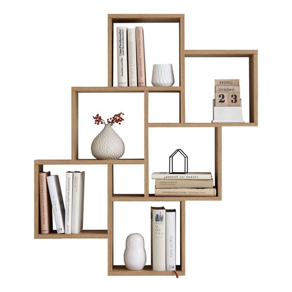 FMD Étagère murale avec 8 compartiments Chêne antique