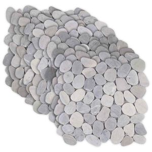 vidaXL Carreaux de galets Gris 30 x 30 cm Galets de rivi&egrave;re