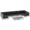 vidaXL Salon de jardin 8 pcs avec coussins R&eacute;sine tress&eacute;e Gris fonc&eacute;