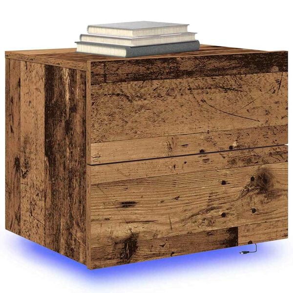 vidaXL Cabinet de chevet Bois ancien 50 x 39 x 41 cm Bois d'ing&eacute;nierie