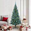vidaXL Sapin de No&euml;l artificiel pr&eacute;-&eacute;clair&eacute; Vert 180 cm PVC