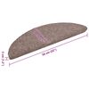 vidaXL Tapis d'escalier auto-adh&eacute;sifs 30 pi&egrave;ces 56 x 17 x 3 cm Marron clair Demi-rond