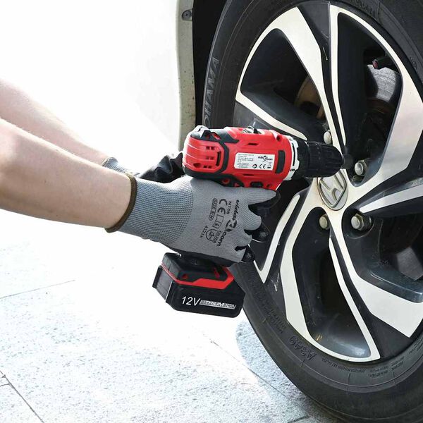 vidaXL Gants de Travail 24 pcs Gris et Noir 8 / m Polyester