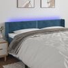 vidaXL T&ecirc;te de lit &agrave; LED Bleu fonc&eacute; 183x16x78/88 cm Velours