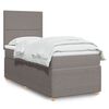 vidaXL Sommier &agrave; lattes de lit avec matelas Taupe 90x200 cm Tissu