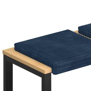 vidaXL Coussin de banc 2 pc Velours c&ocirc;tel&eacute; en peluche Bleu marine