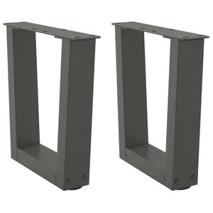 vidaXL Pieds de table basse en forme de V, 2 pi&egrave;ces, anthracite, 30 x (30-31,3) cm, acier