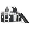 vidaXL Lit superpos&eacute; sans matelas avec toboggan blanc noir 80x200 cm