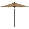 vidaXL Parasol de jardin avec LED m&acirc;t en acier taupe 225x225x212 cm