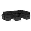 vidaXL Salon de jardin 8 pcs avec coussins noir r&eacute;sine tress&eacute;e