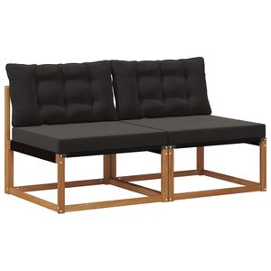 vidaXL 2 pc Sofa de milieu ext&eacute;rieur Bois d'Acacia Massif Naturel