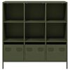 vidaXL Buffet haut vert olive 101,5x39x103,5 cm acier