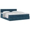VidaXL Cadre de lit ottoman avec matelas bleu fonc&eacute; 160x200 cm velours