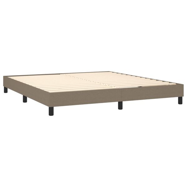 vidaXL Sommier &agrave; lattes de lit avec matelas Taupe 180x200 cm Tissu