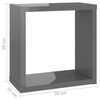 vidaXL Étagères cube murales 2 pcs Gris brillant 30x15x30 cm