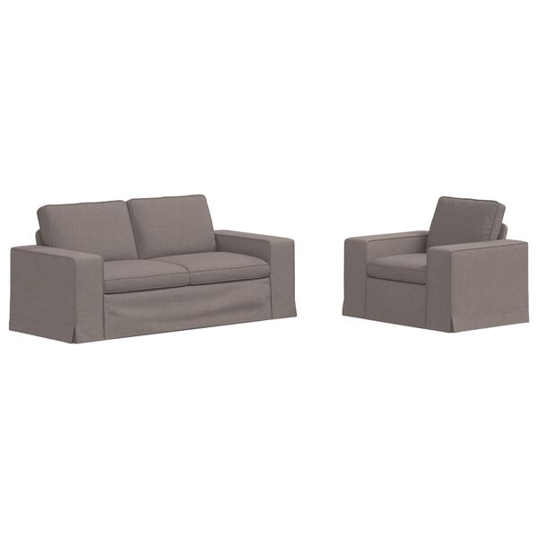vidaXL Canap&eacute; 2 pcs Taupe 182 x 80 x 82 cm tissu