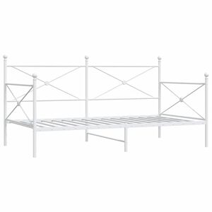 vidaXL Lit de jour sans matelas blanc 100x190 cm acier