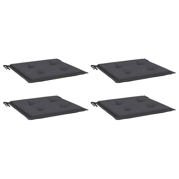 vidaXL Coussins de chaise de jardin lot de 4 anthracite 40x40x4 cm