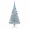 vidaXL Sapin de No&euml;l avec 150 LED avec support Argent 120 cm PET