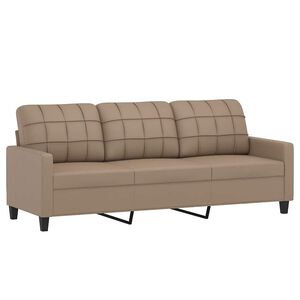 vidaXL Canap&eacute; &agrave; 3 places Cappuccino 180 cm Similicuir