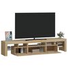 vidaXL Meuble TV avec lumi&egrave;res LED Ch&ecirc;ne sonoma 200x36,5x40 cm