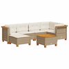 vidaXL Salon de jardin avec coussins 7 pcs beige r&eacute;sine tress&eacute;e