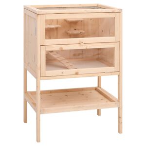 vidaXL Cage pour hamster 55x40x80 cm Bois massif Sapin