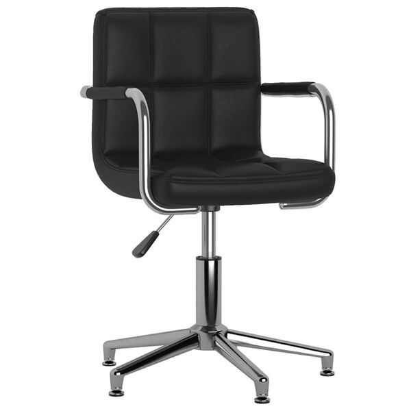 vidaXL Chaise pivotante de salle &agrave; manger Noir Similicuir
