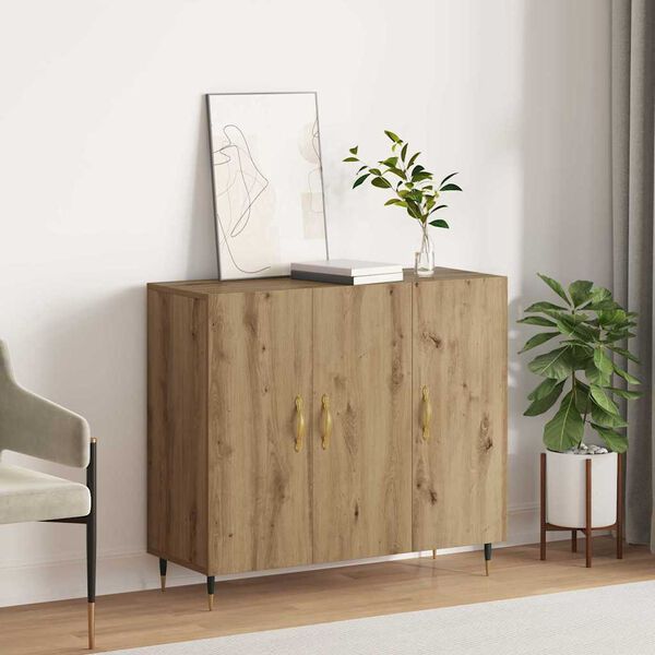 vidaXL Buffet Ch&ecirc;ne artisanal 90 x 34 x 80 cm Bois d'ing&eacute;nierie