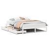vidaXL Cadre de lit sans matelas blanc 135x190 cm bois de pin massif