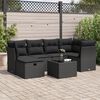 vidaXL Salon de jardin 7 pcs avec coussins noir r&eacute;sine tress&eacute;e
