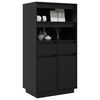 vidaXL Buffet haut Noir 60x40x116,5 cm Bois massif de pin